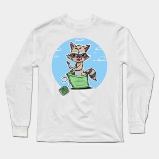 cat in tea Long Sleeve T-Shirt